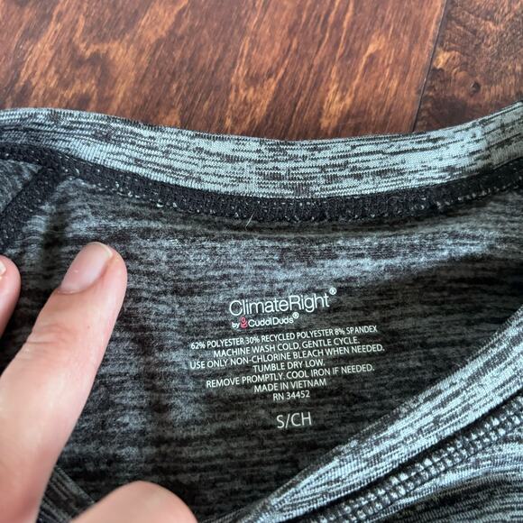 Cuddl Duds Climate Right Women's Small Shirt Long Sleeve Gray Thumb Holes - Picture 5 of 5